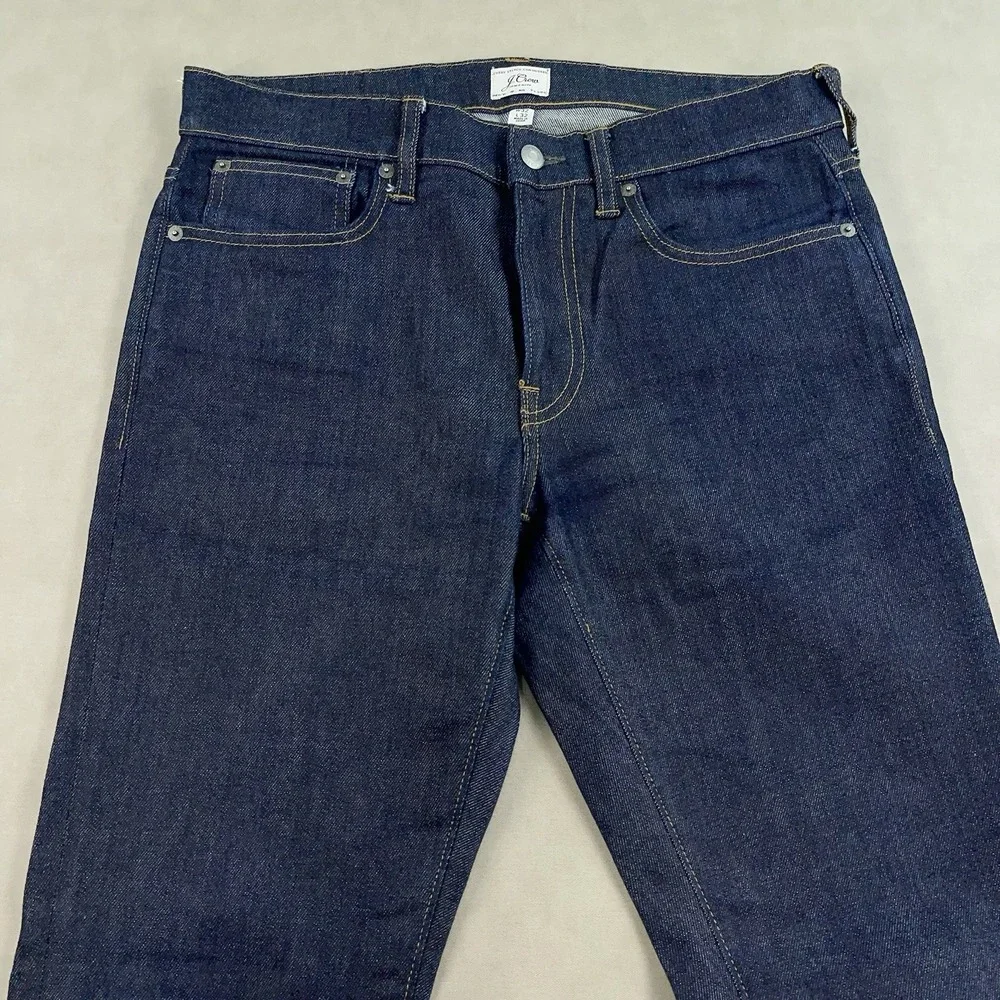J.Crew 484 Slim Jeans Mens 32x32 Blue Dark Wash Kurabo Japanese Denim EUC